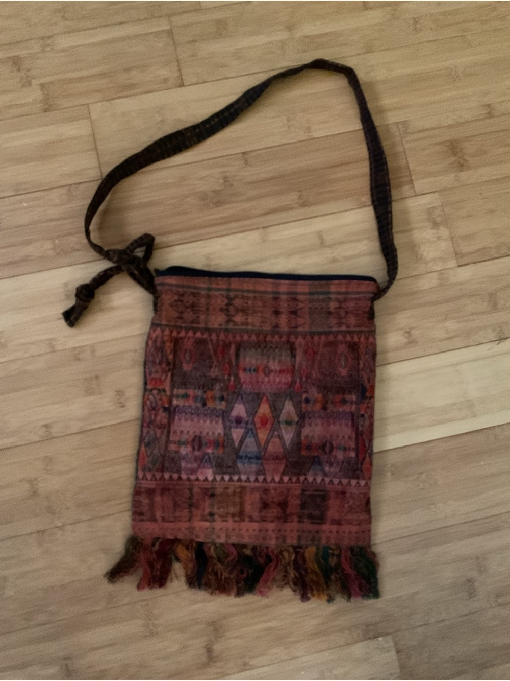 Boho Fringed Crossbody Bag - Multicolor
